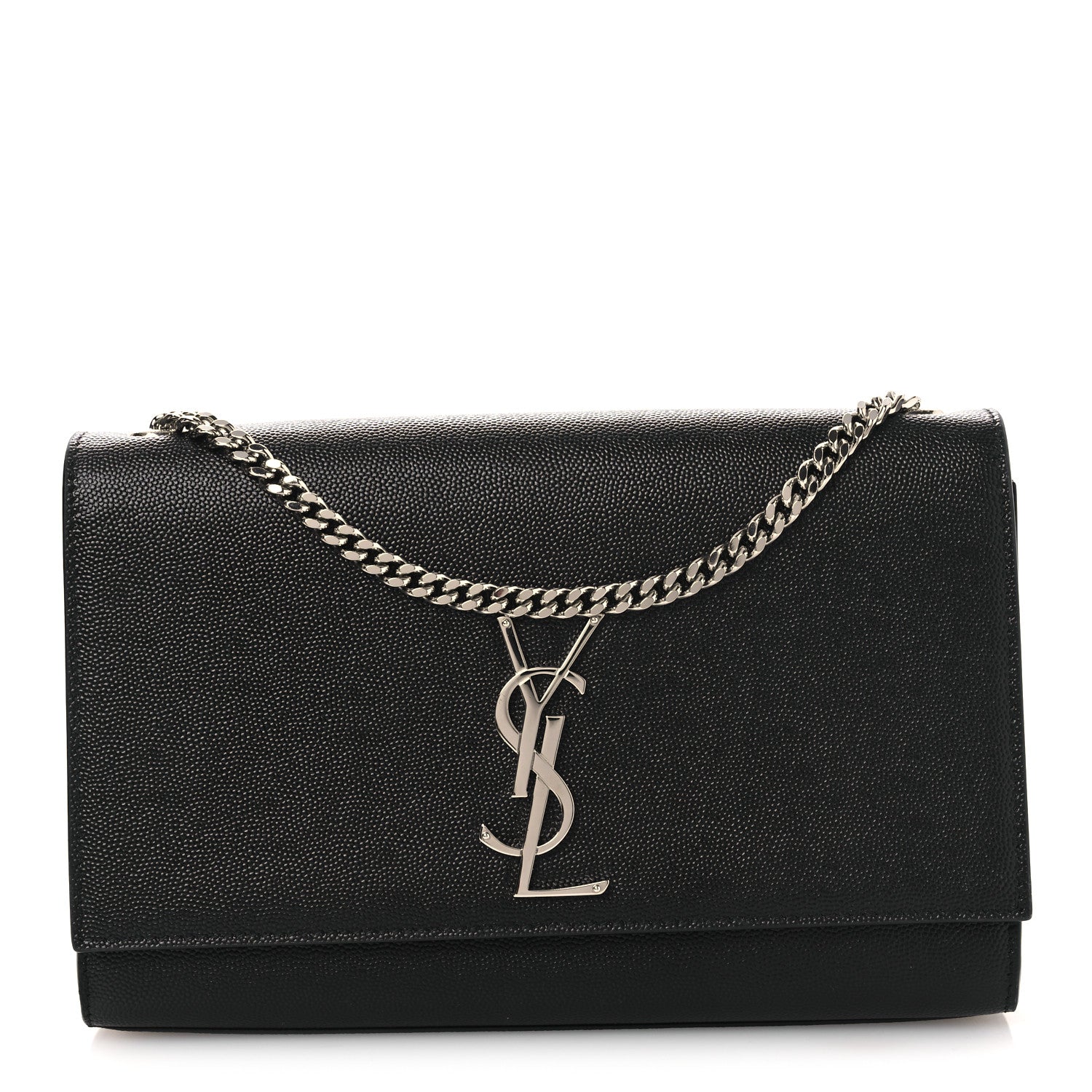 Saint Laurent Grain De Poudre Medium Classic Monogram Kate Satchel Black 1 of 12