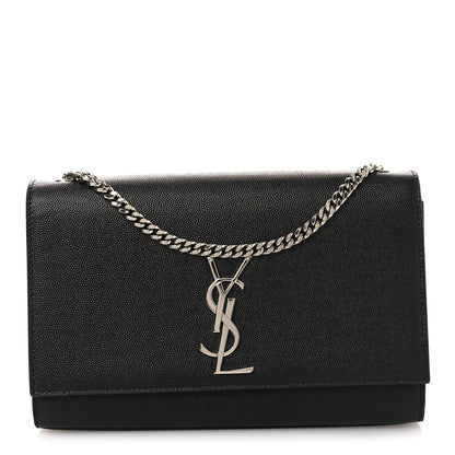 Saint Laurent Grain De Poudre Medium Classic Monogram Kate Satchel Black 1 of 12