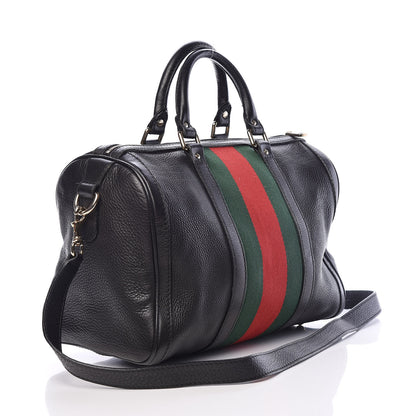 Gucci Calfskin Vintage Web Medium Boston Black 3 of 17