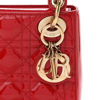 Christian Dior Patent Cannage Mini Lady Dior Red 7 of 17