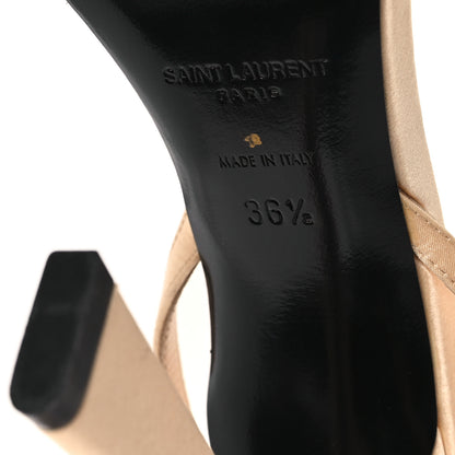 Saint Laurent Crepe Satin Crystal New Nuit 110 Sandals 36.5 Soft Nude 7 of 10