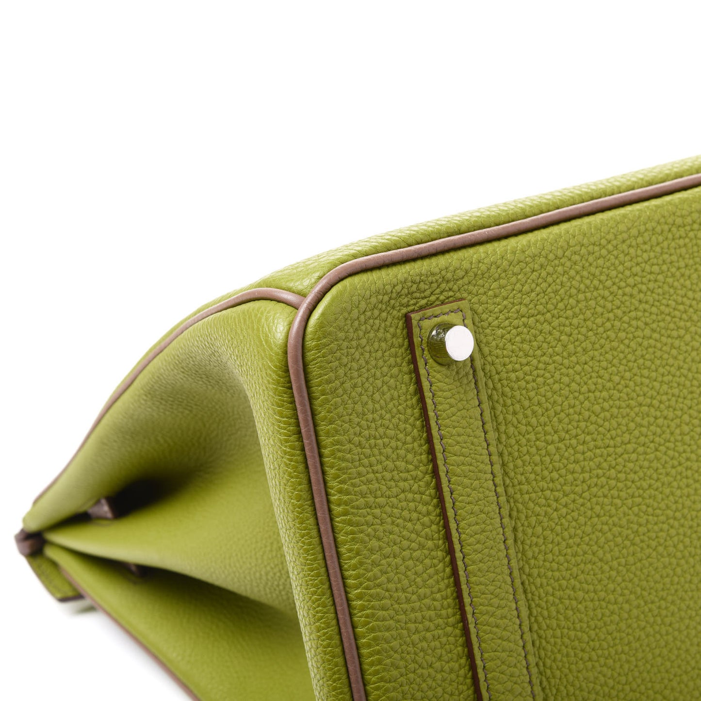 Togo Bi Color Horseshoe Birkin 35 Vert Anis Etoupe