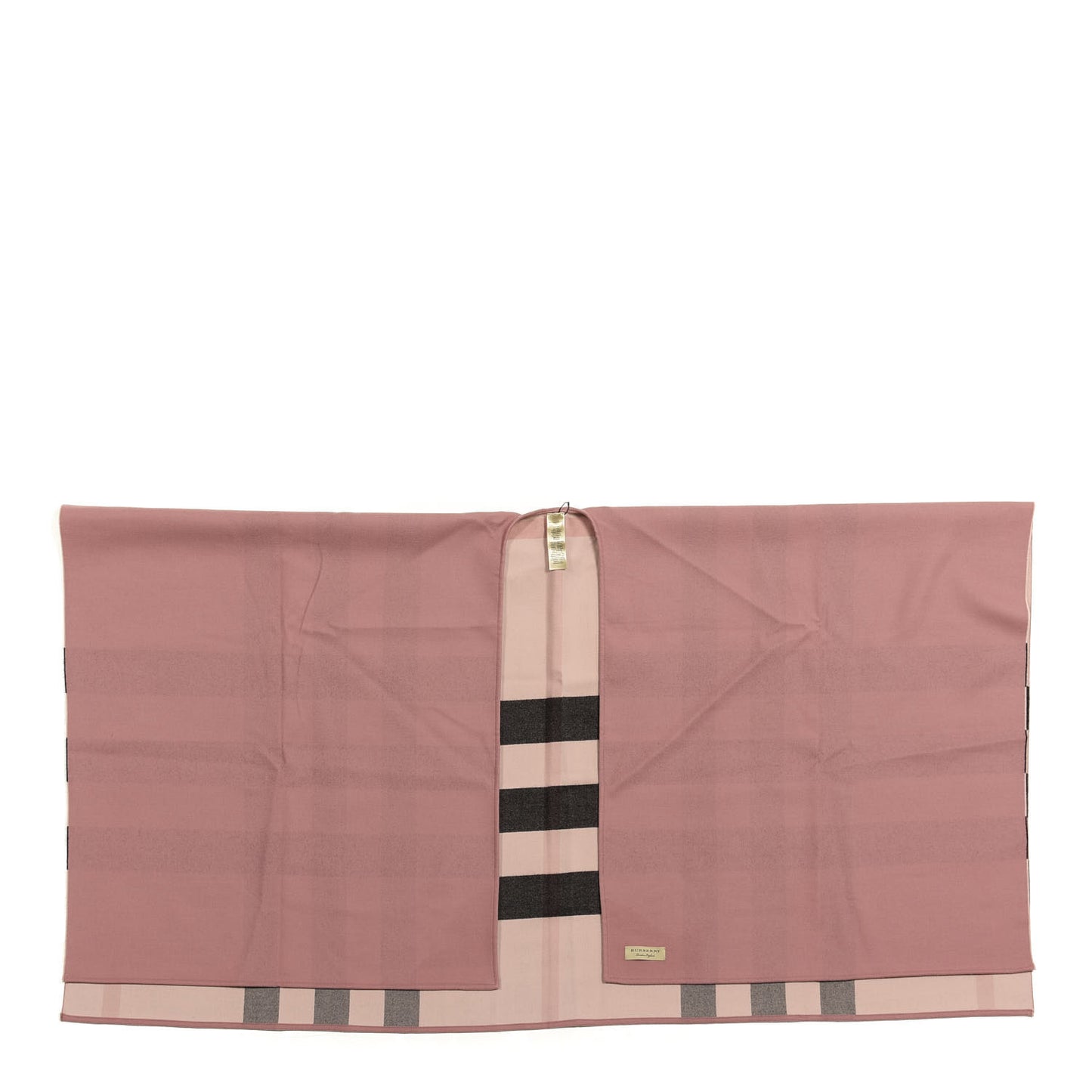 Wool Solid To Check Charlotte Cape Scarf Pink