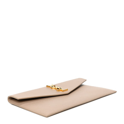 Saint Laurent Grain De Poudre Uptown Pouch Dark Beige 3 of 4