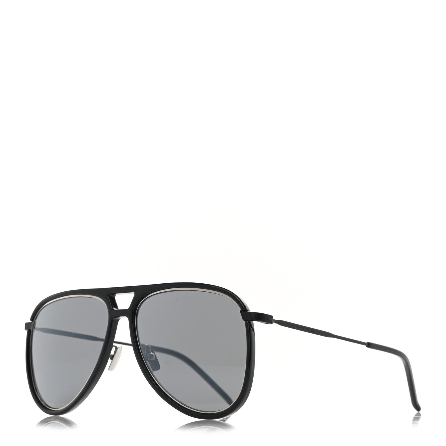 Saint Laurent Metal Aviator Classic 11 Rim Sunglasses Black 1 of 9