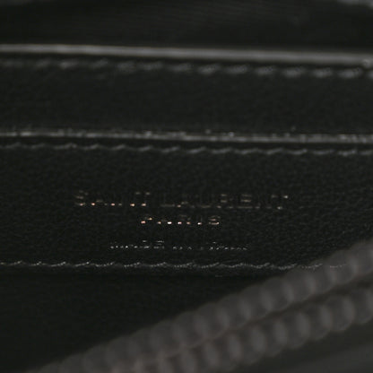 Saint Laurent Calfskin Y Quilted Monogram Monochrome Small Loulou Chain Satchel Black 7 of 13