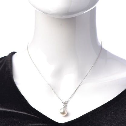 Mikimoto 18K White Gold Diamond Akoya Pearl 11mm Pendant Necklace 2 of 6
