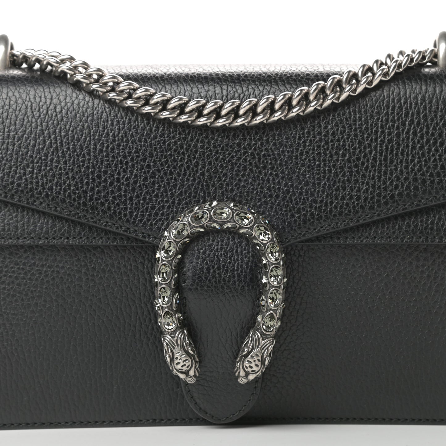 Pebbled Calfskin Small Dionysus Shoulder Bag Black