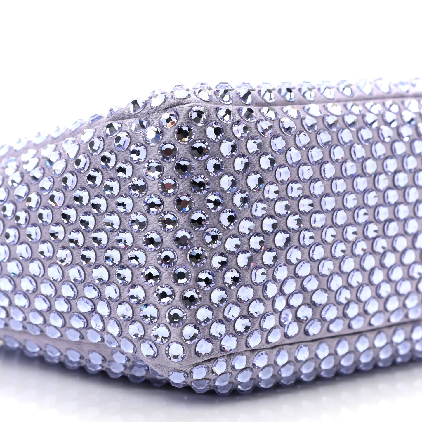 Satin Crystal Mini Re-Edition 2000 Bag Glicine