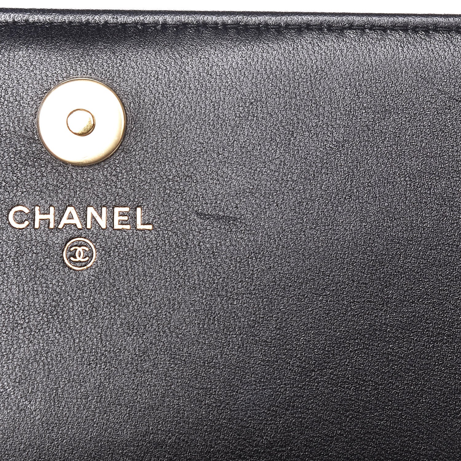 Chanel Lambskin Chevron Quilted Boy Square Wallet on Chain WOC Black 9 of 12