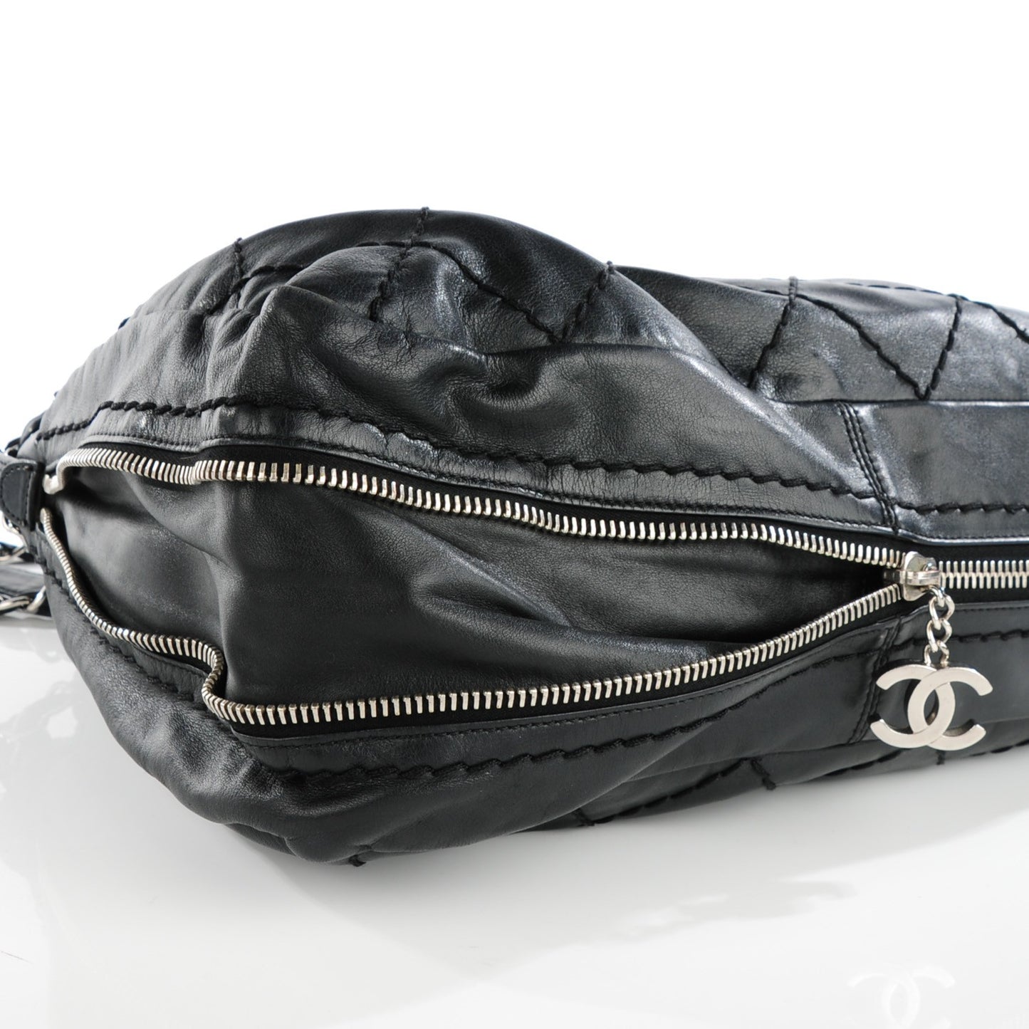 Lambskin Expandable Tote Black