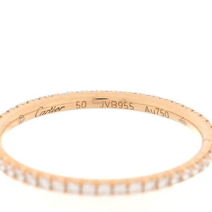 Cartier 18K Pink Gold Diamond 1.5mm Etincelle de Cartier Wedding Band Ring 50 5.25 4 of 5
