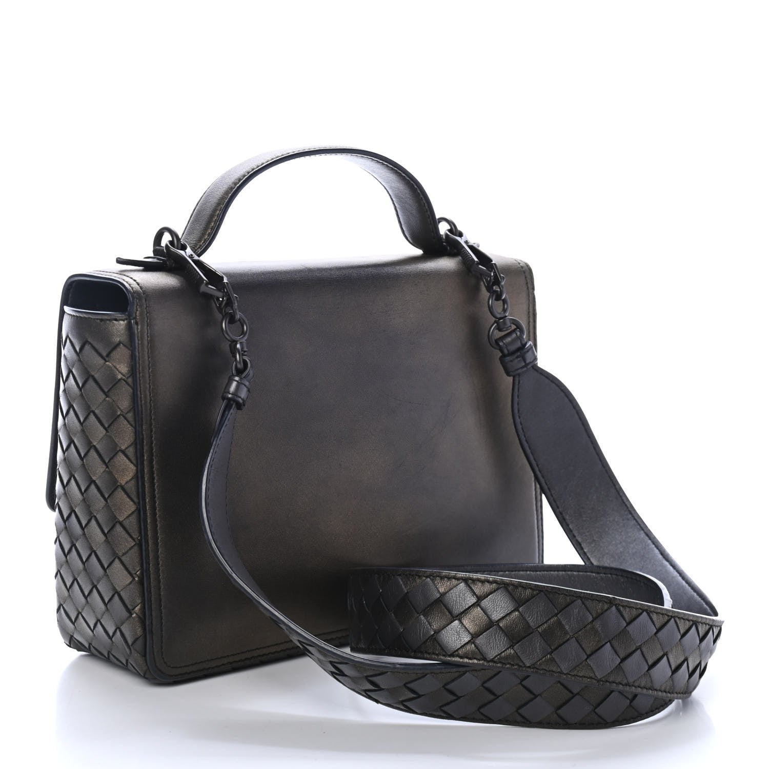 Bottega Veneta Metallic Nappa Intrecciato Alumna Bag Dark Bronze 2 of 4