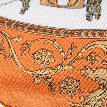 Hermes Silk La Promenade De Longchamps Pocket Square Scarf 6 of 6