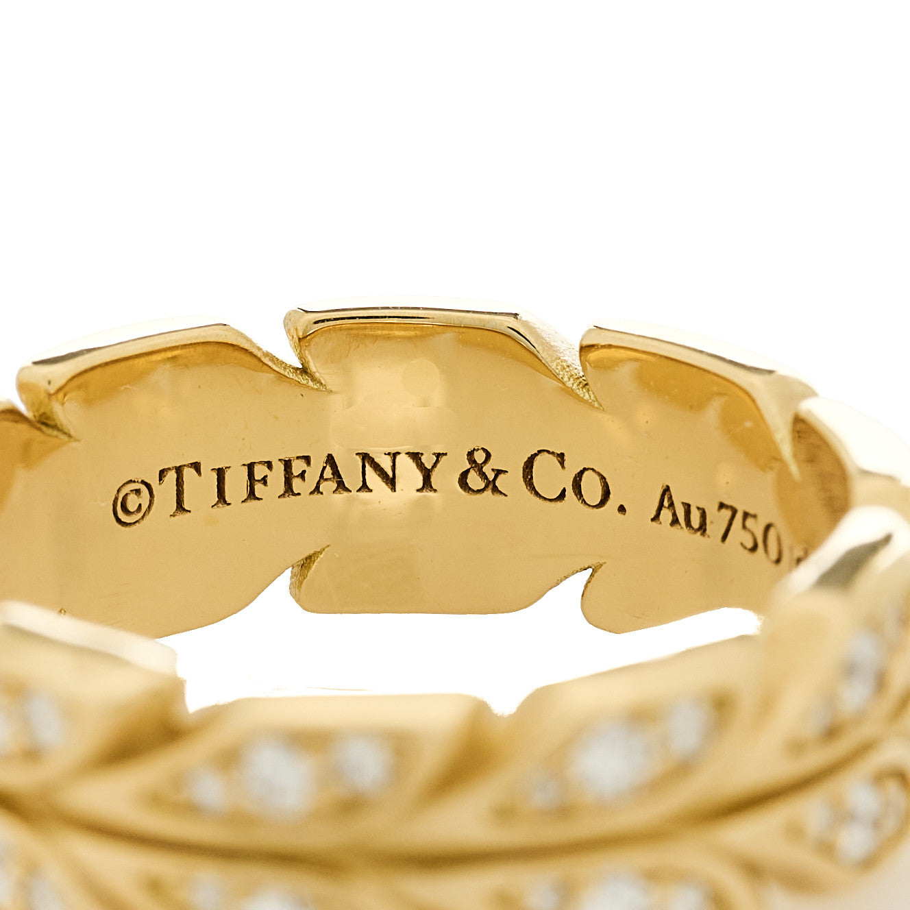 18K Yellow Gold Diamond Victoria Vine Band Ring 51 5.75