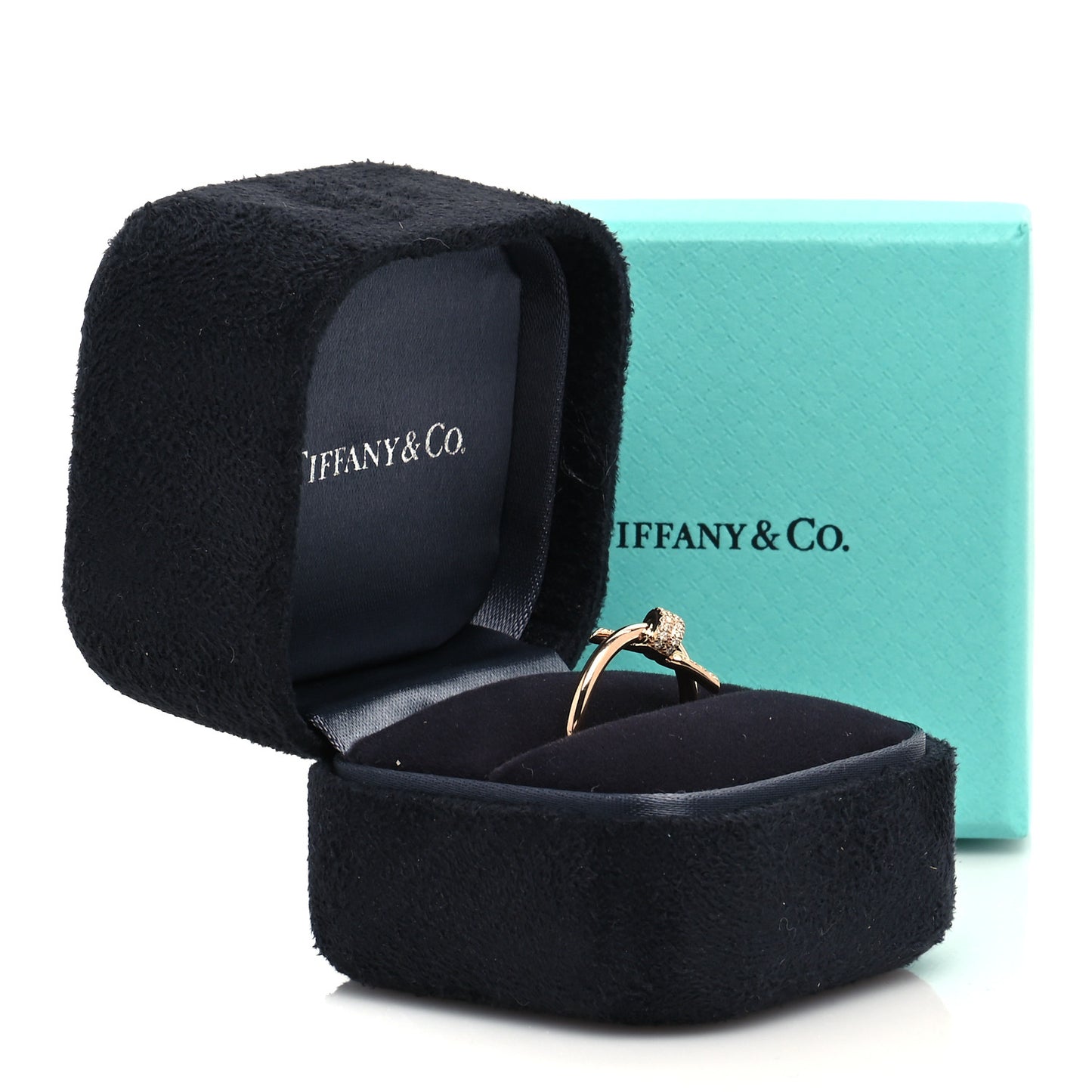 18K Rose Gold Diamond Small Knot Ring 47 4