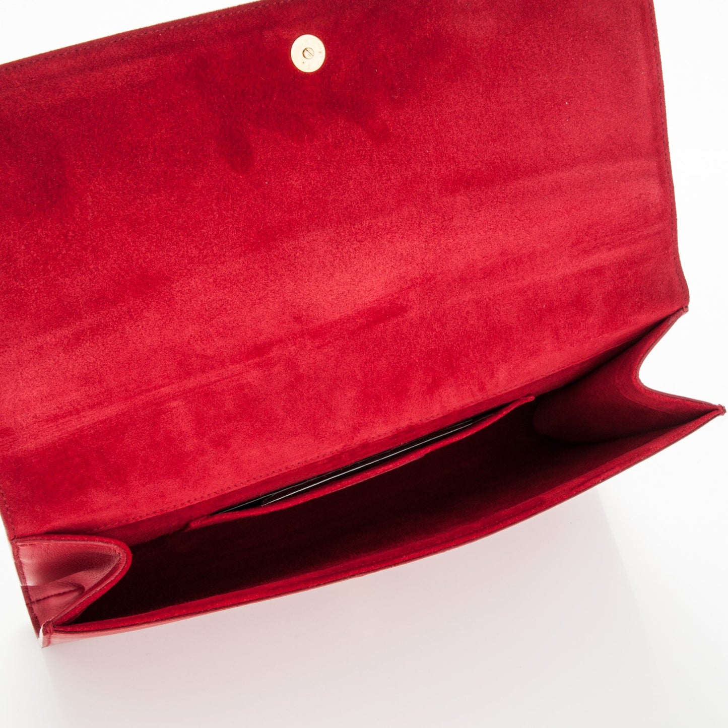 Calfskin Classic Y Ligne Clutch Red