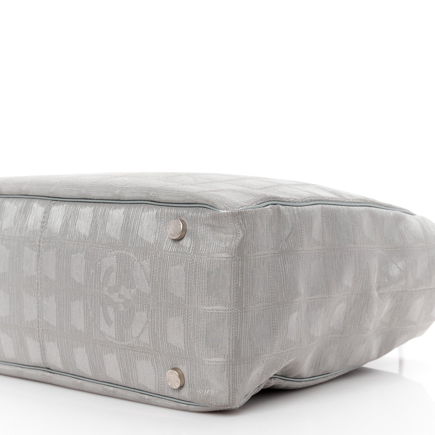 Chanel Metallic Nylon Small Travel Tote Silver 11 of 12