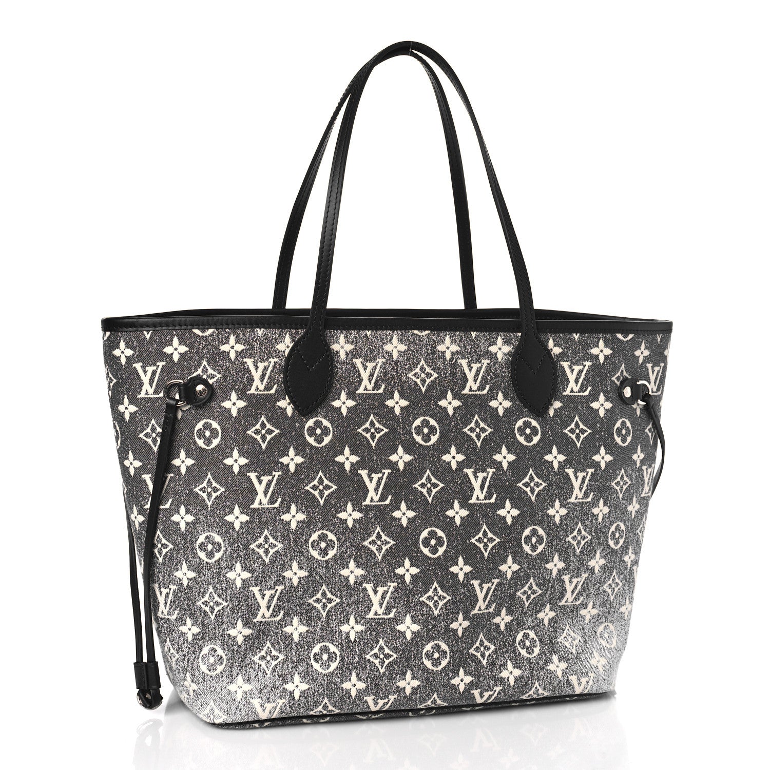 Louis Vuitton Denim Monogram Jacquard Neverfull MM Grey 3 of 8