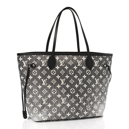 Louis Vuitton Denim Monogram Jacquard Neverfull MM Grey 3 of 8