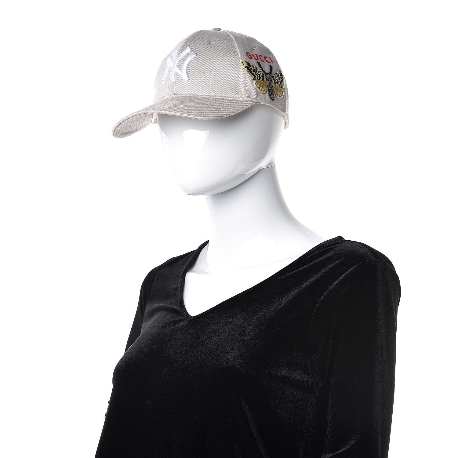 Gucci X MLB Cotton NY Yankees Baseball Hat 57-61 Beige 2 of 9