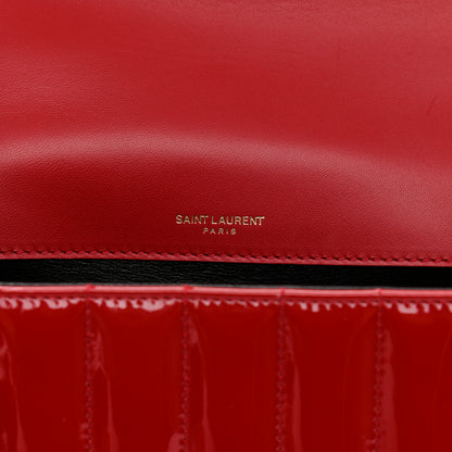 Saint Laurent Patent Matelasse Monogram Large Vicky Chain Bag Rouge Eros 6 of 11