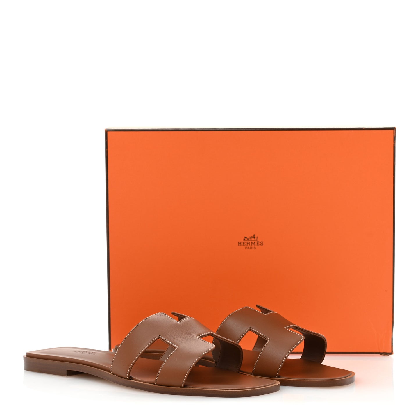 Box Calfskin Oran Sandals 39 Gold