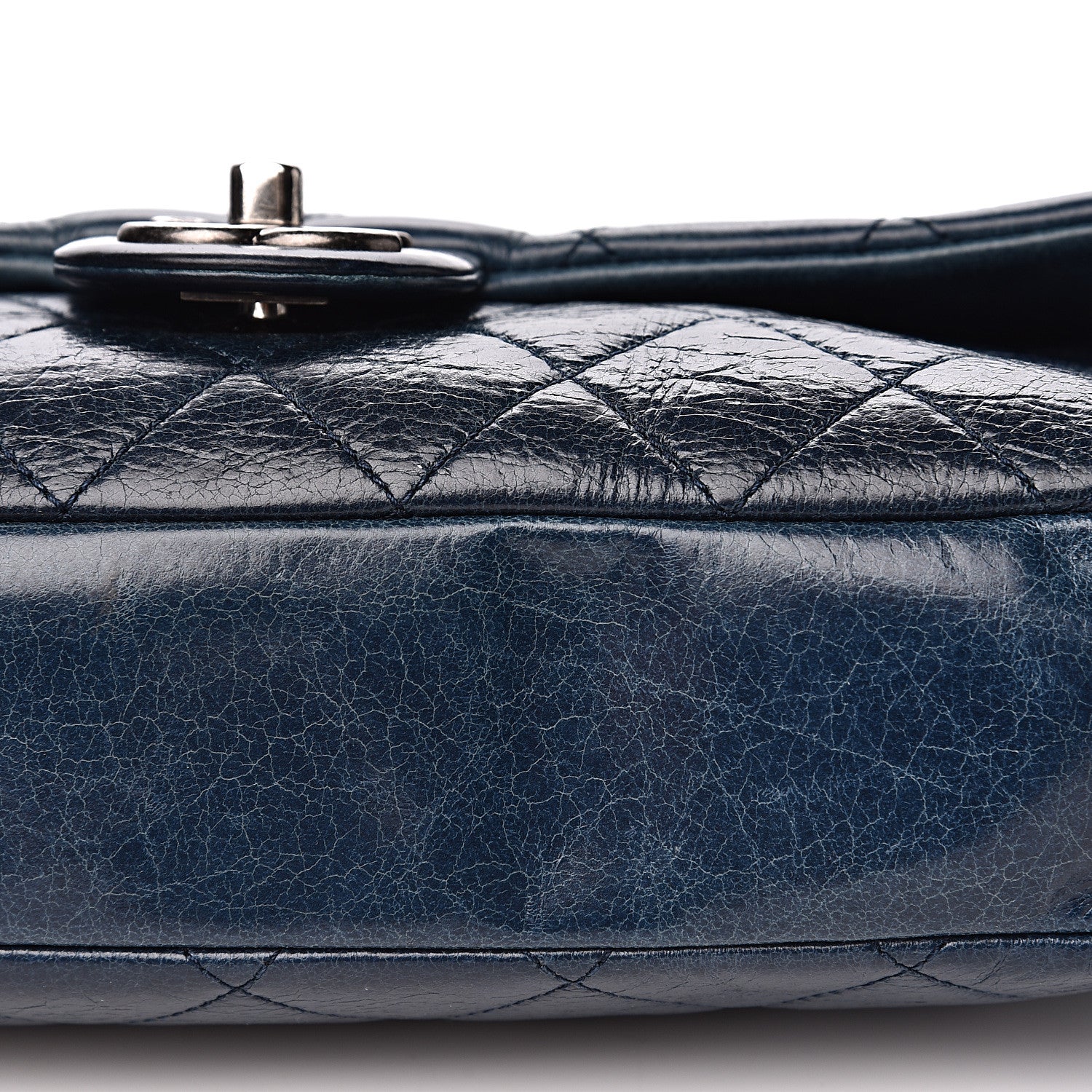 Chanel Glazed Calfskin Quilted Medium Duo Color Flap Blue 8 of 12