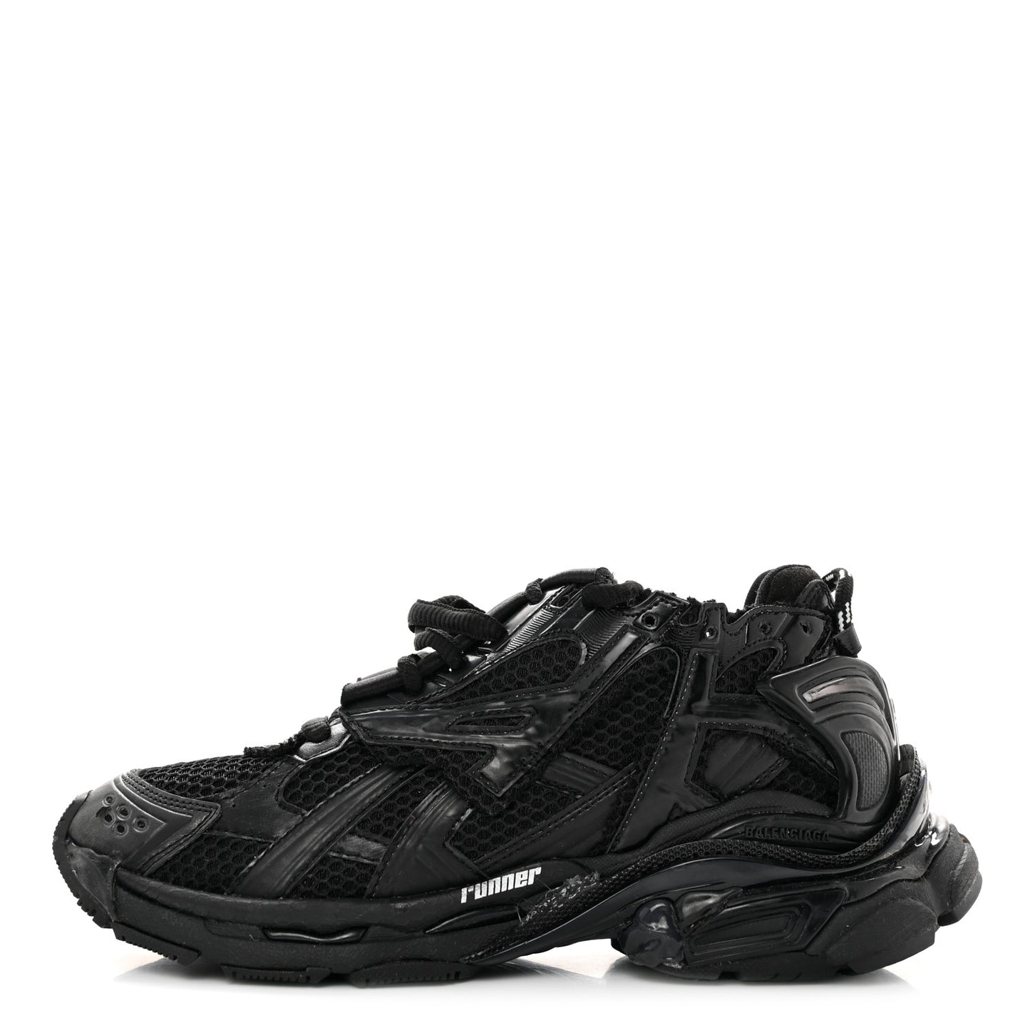 Mesh Rubber Monocolor Womens Runner Sneakers 39 Black