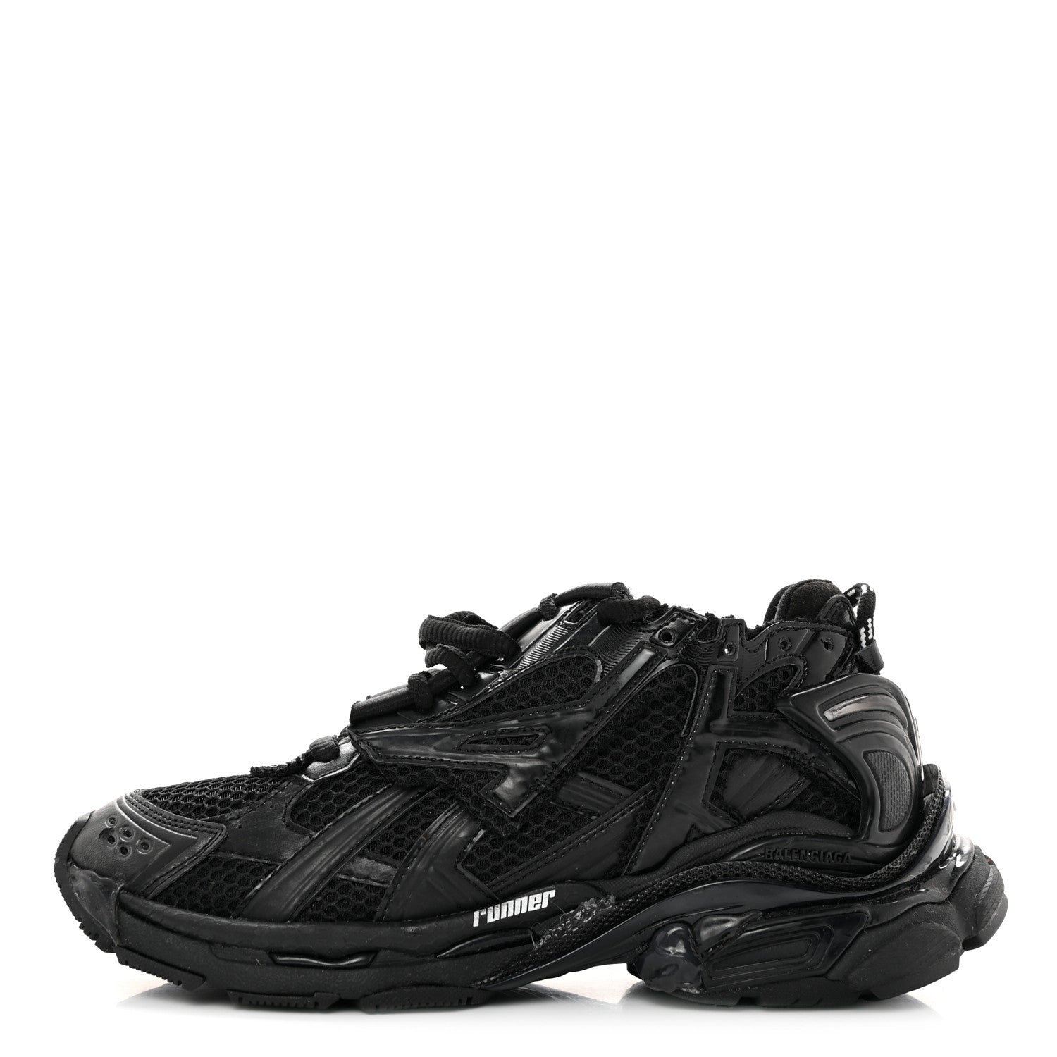 Balenciaga Mesh Rubber Monocolor Womens Runner Sneakers 39 Black 1 of 9
