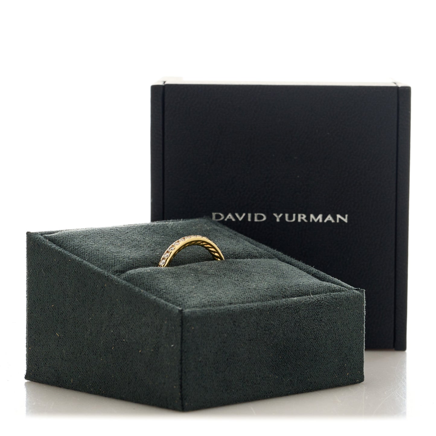 18K Yellow Gold Diamond 2.2mm Cable Collectibles Band Ring 56 7.5