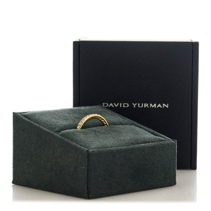 David Yurman 18K Yellow Gold Diamond 2.2mm Cable Collectibles Band Ring 56 7.5 5 of 5