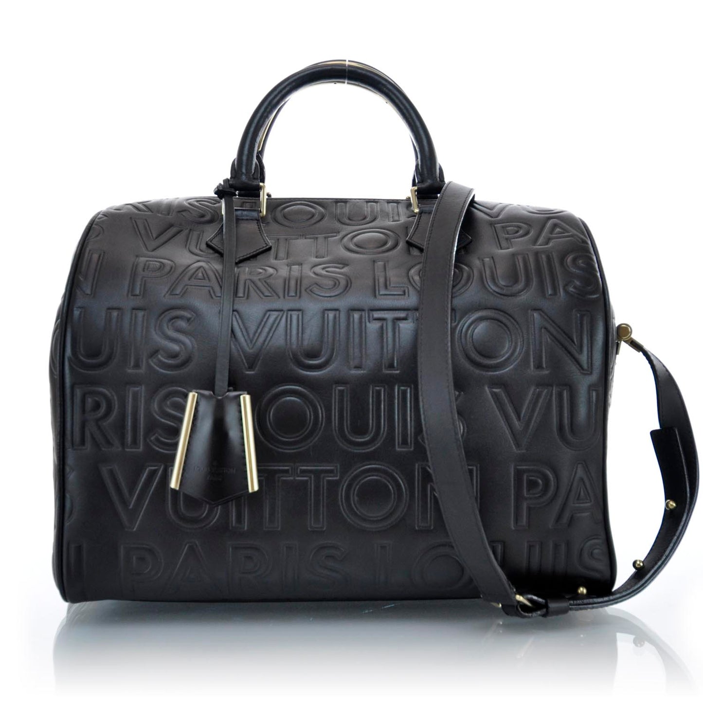 Calfskin Embossed Speedy Cube 30 Black