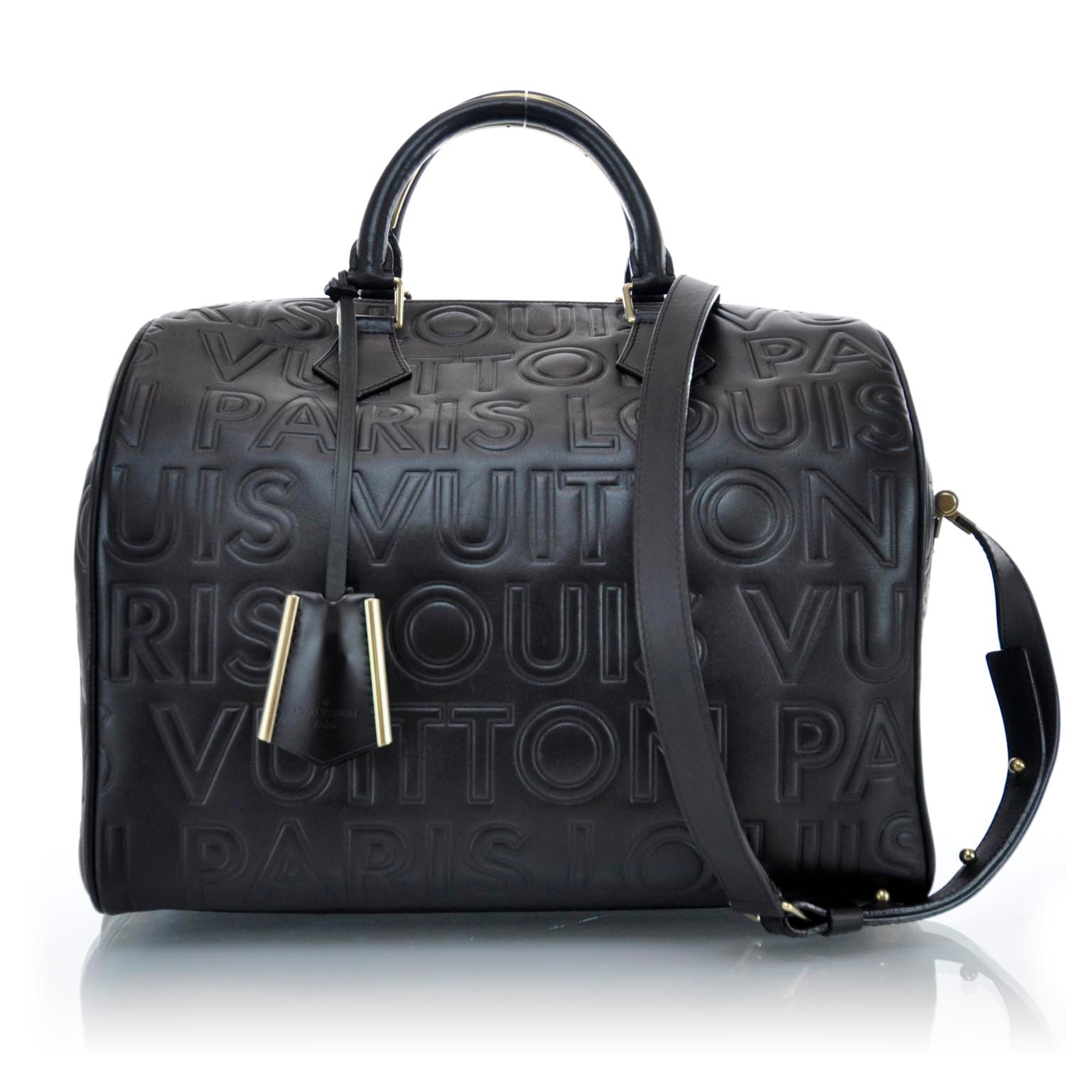 Louis Vuitton Calfskin Embossed Speedy Cube 30 Black 1 of 13