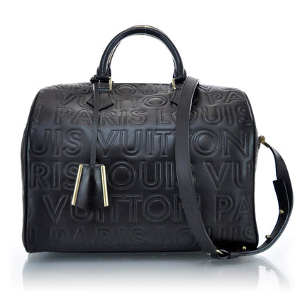 Louis Vuitton Calfskin Embossed Speedy Cube 30 Black 1 of 13