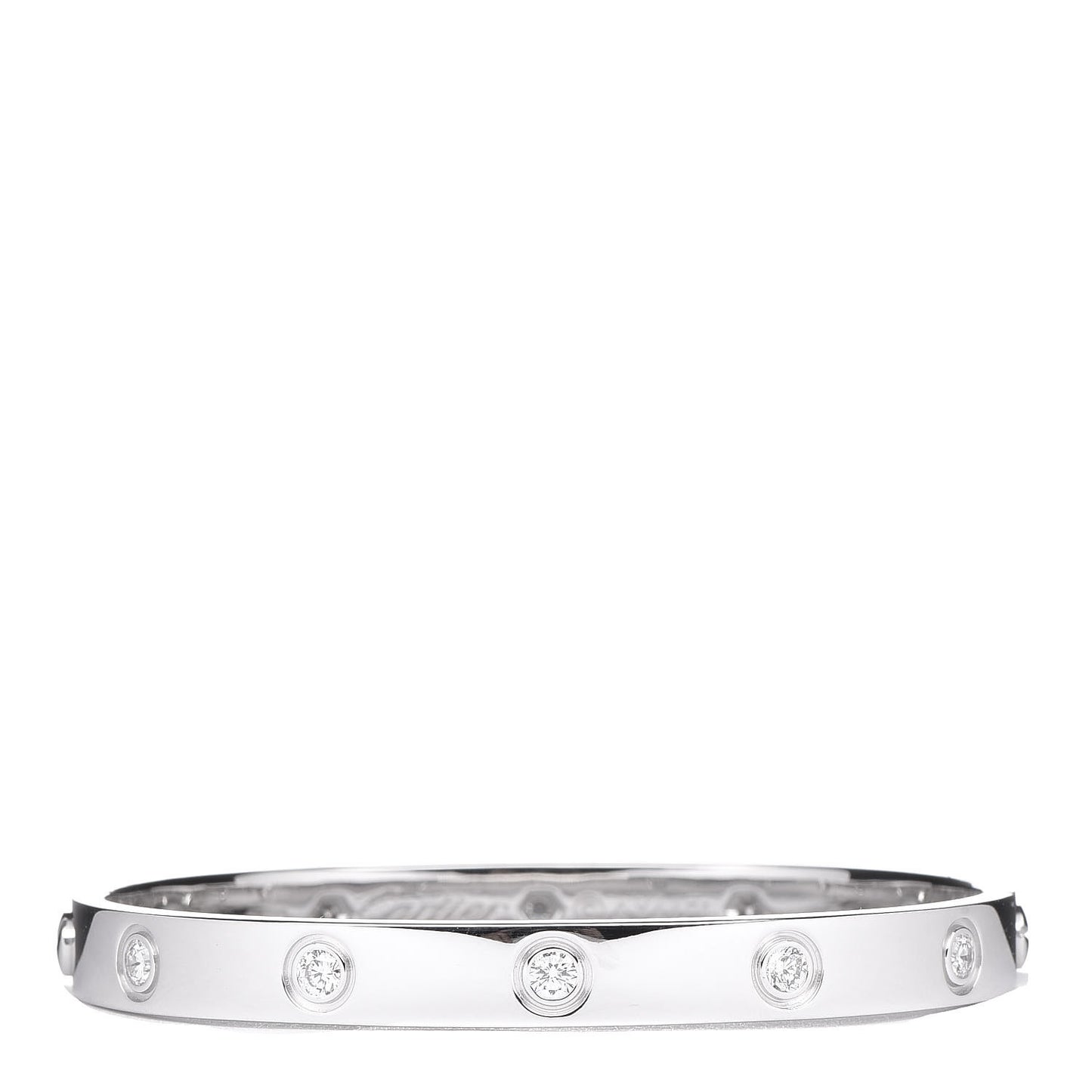 18K White Gold 10 Diamond LOVE Bracelet 16