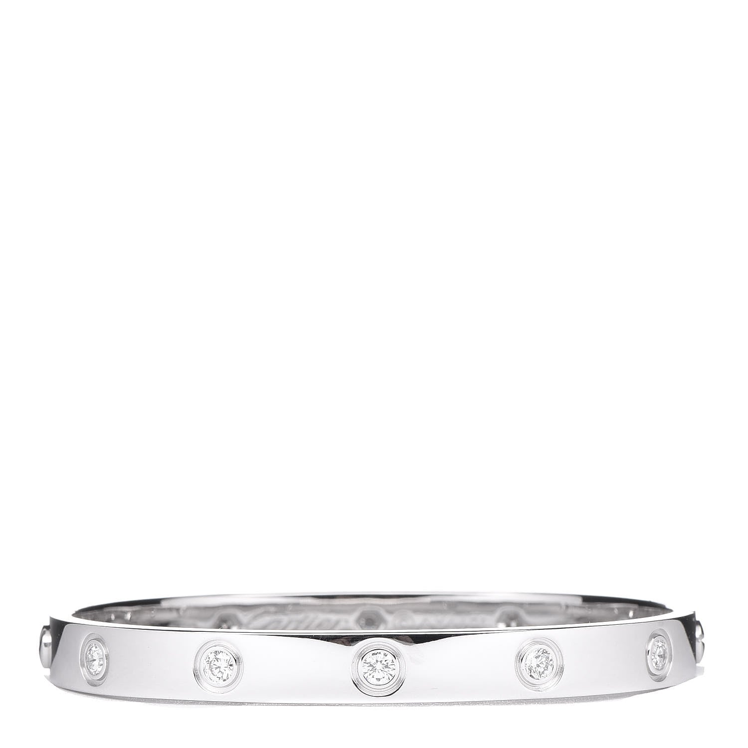 Cartier 18K White Gold 10 Diamond LOVE Bracelet 16 1 of 6