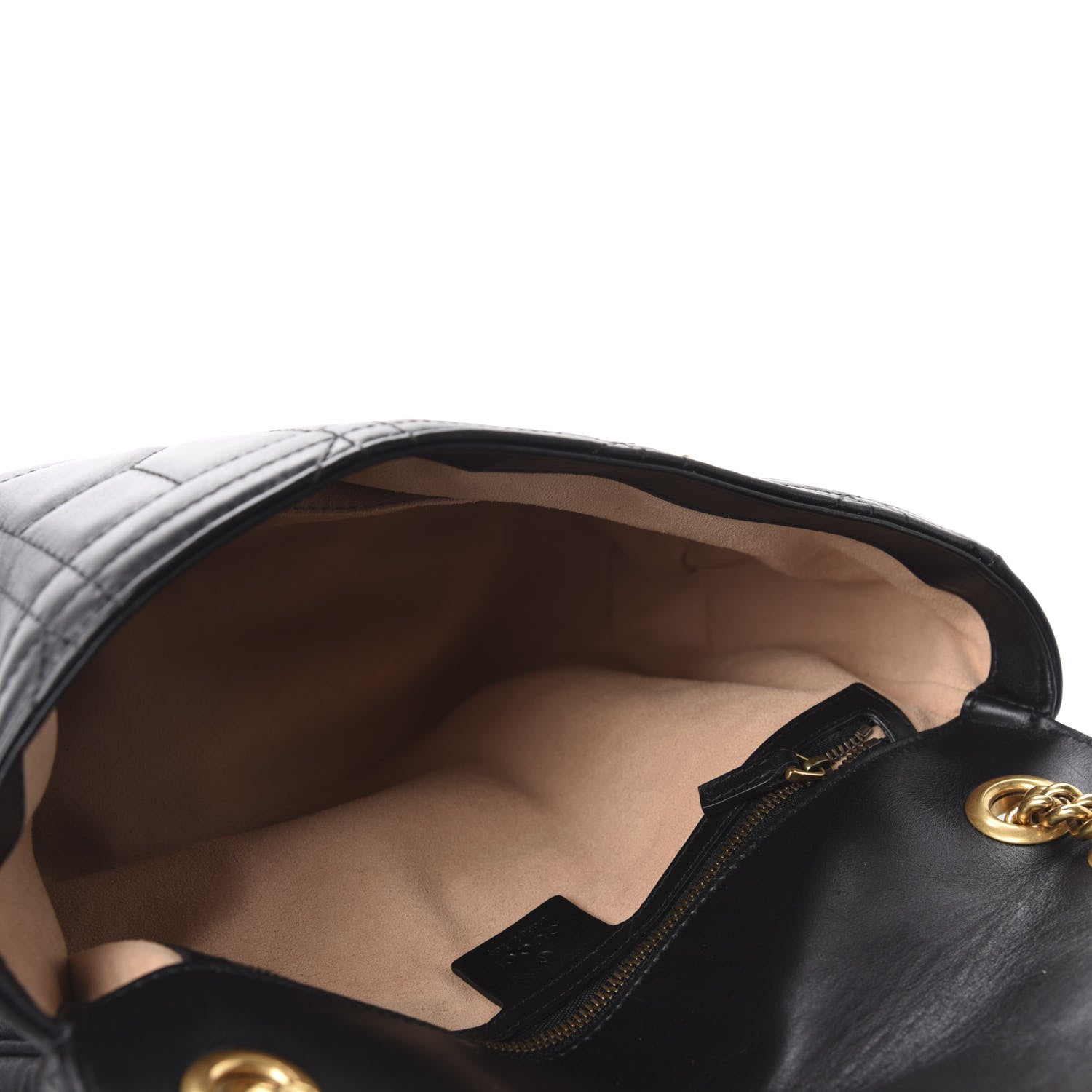 Gucci Calfskin Matelasse Studded Medium GG Marmont Shoulder Bag Black 5 of 10