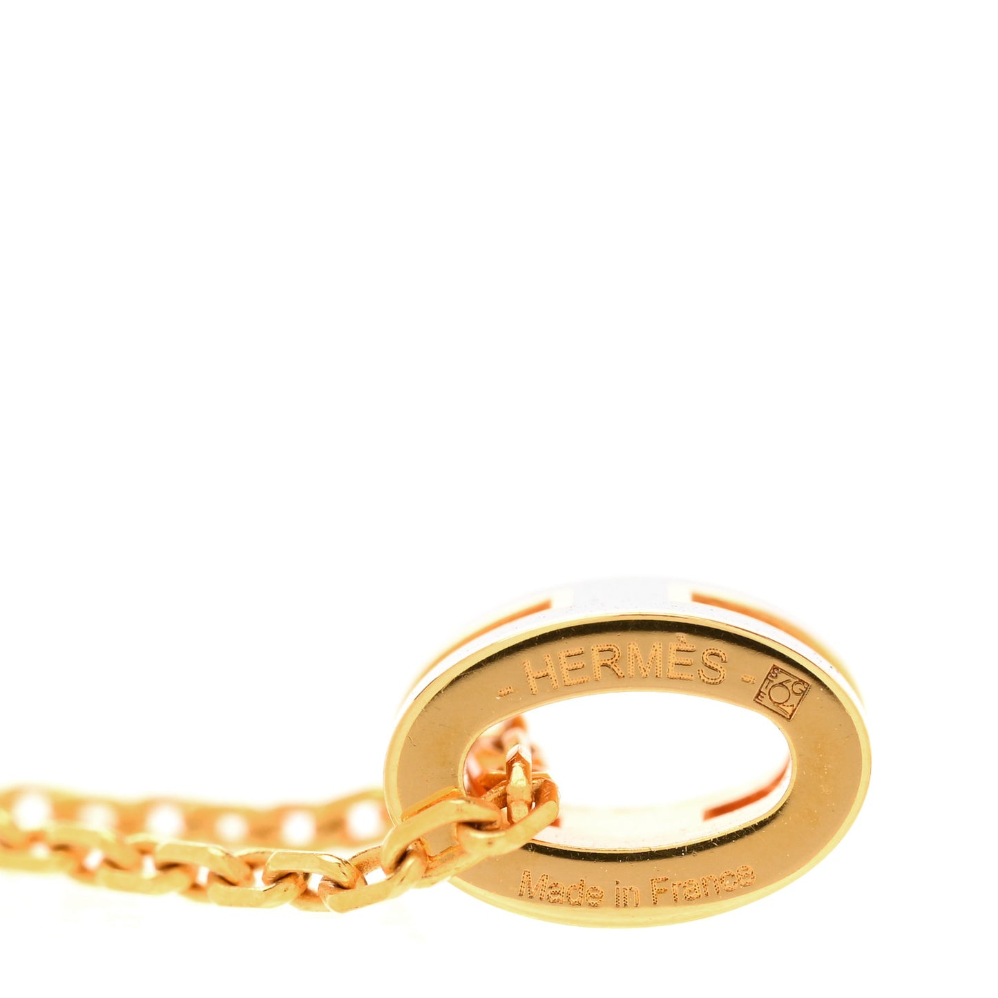 Lacquered Gold Mini Pop H Pendant Necklace Black