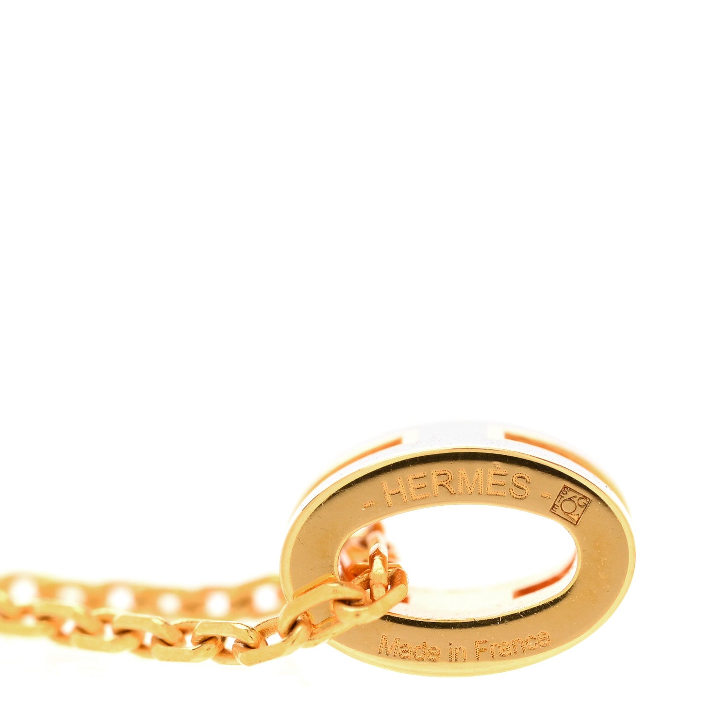 Hermes Lacquered Gold Mini Pop H Pendant Necklace Black 4 of 4