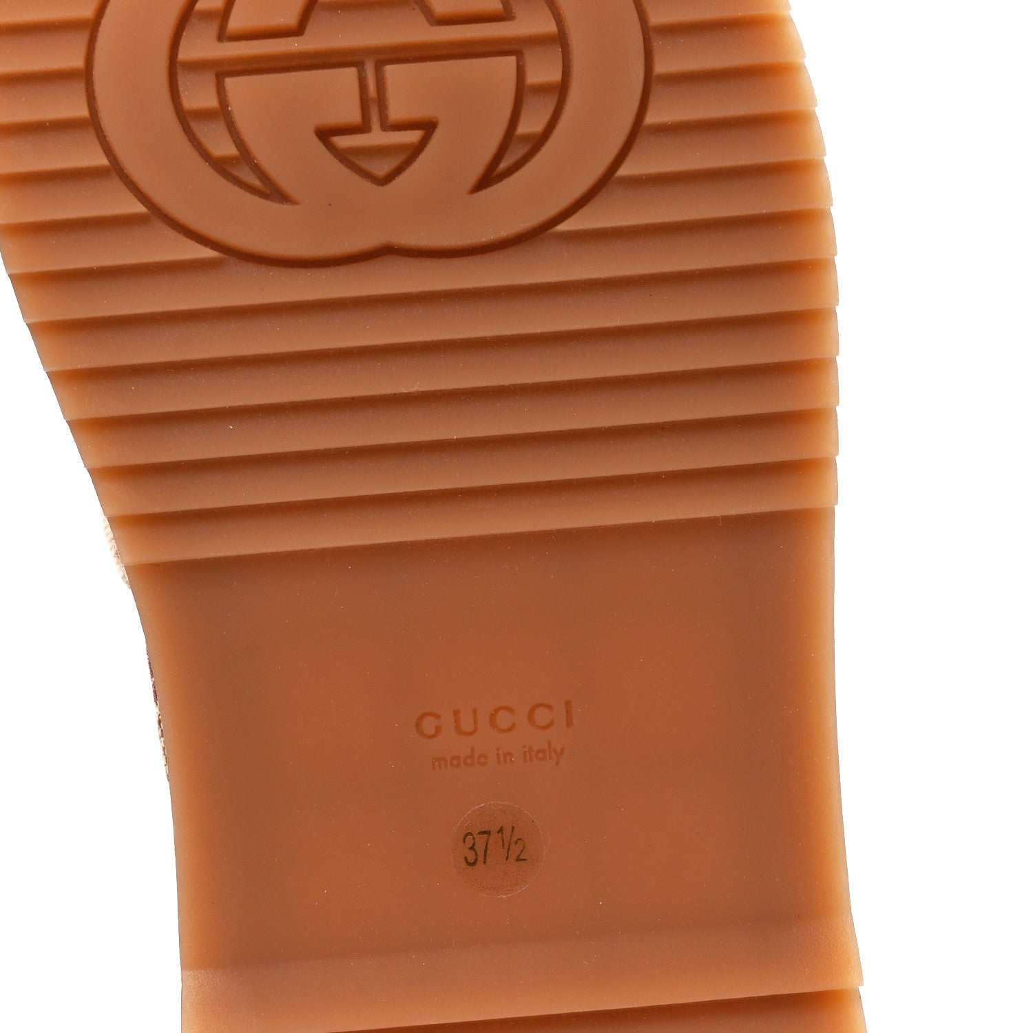 Gucci Canvas GG Monogram Angelina Platform Slide Sandals 37.5 Beige Ruggine 6 of 13