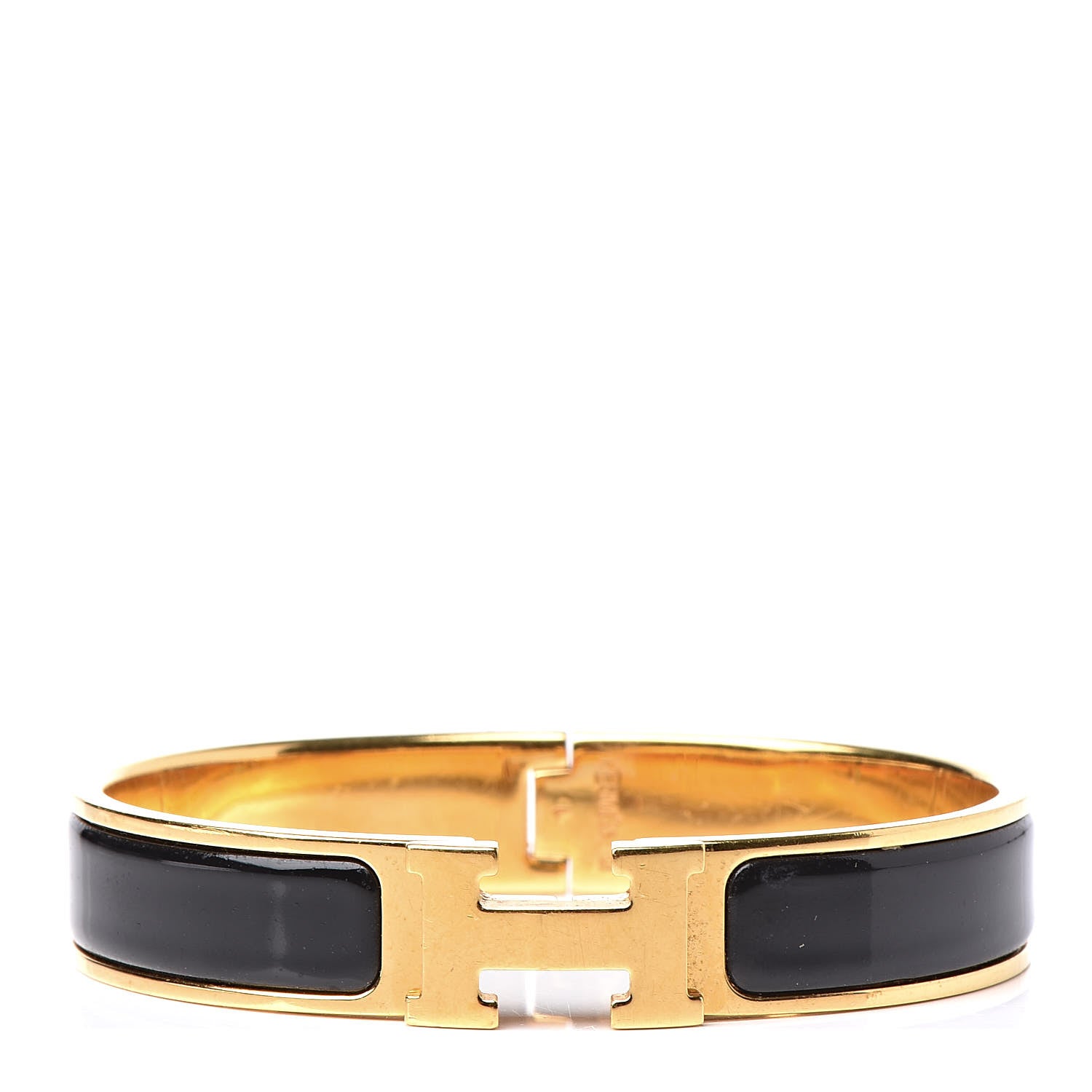Hermes Enamel Narrow Clic Clac H Bracelet GM Black 1 of 5