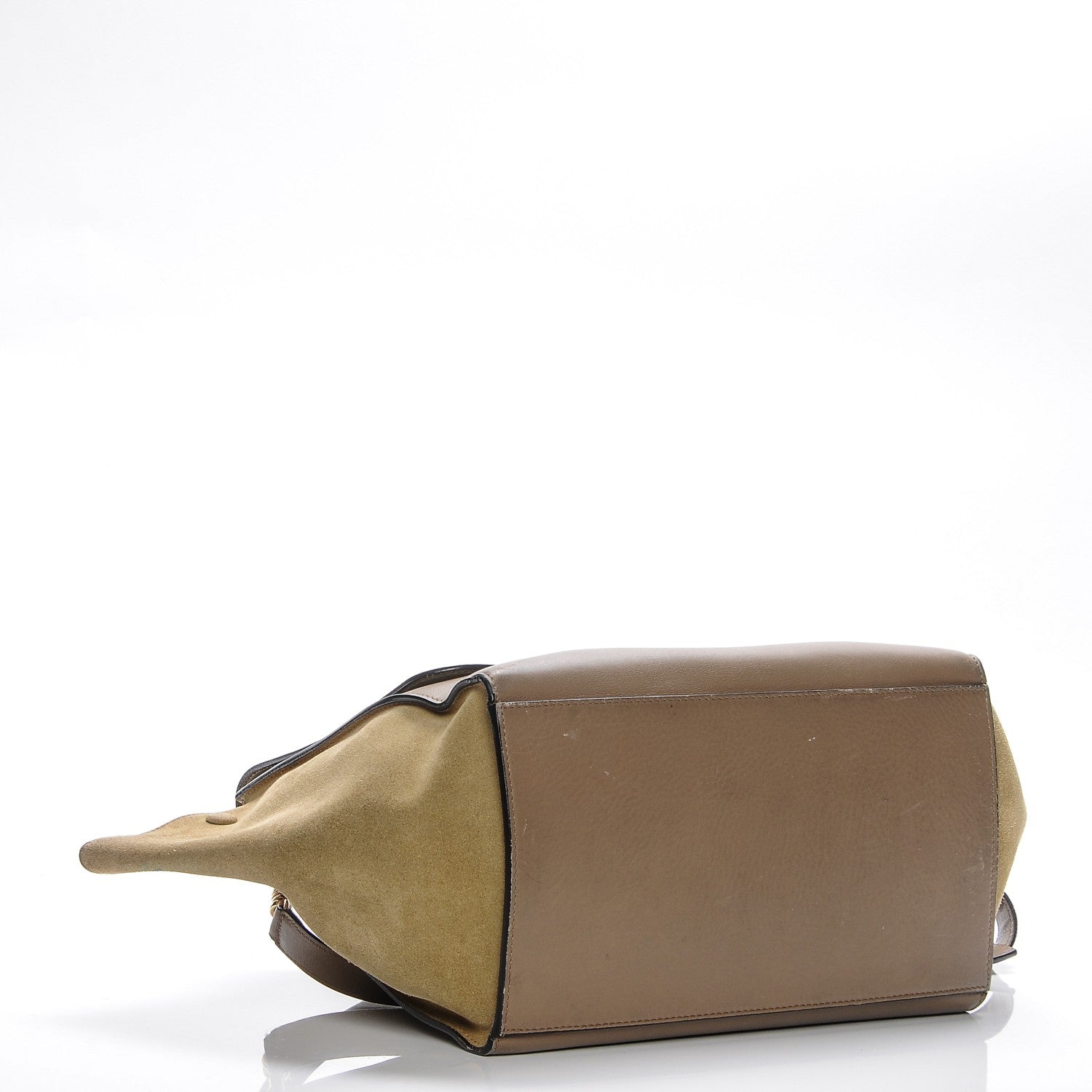 Celine Smooth Calfskin Suede Medium Tri-Color Trapeze Olive 4 of 11