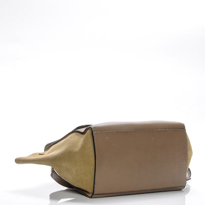 Celine Smooth Calfskin Suede Medium Tri-Color Trapeze Olive 4 of 11