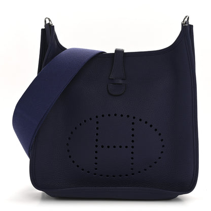 Hermes Taurillon Clemence Evelyne III PM Bleu Encre 1 of 12