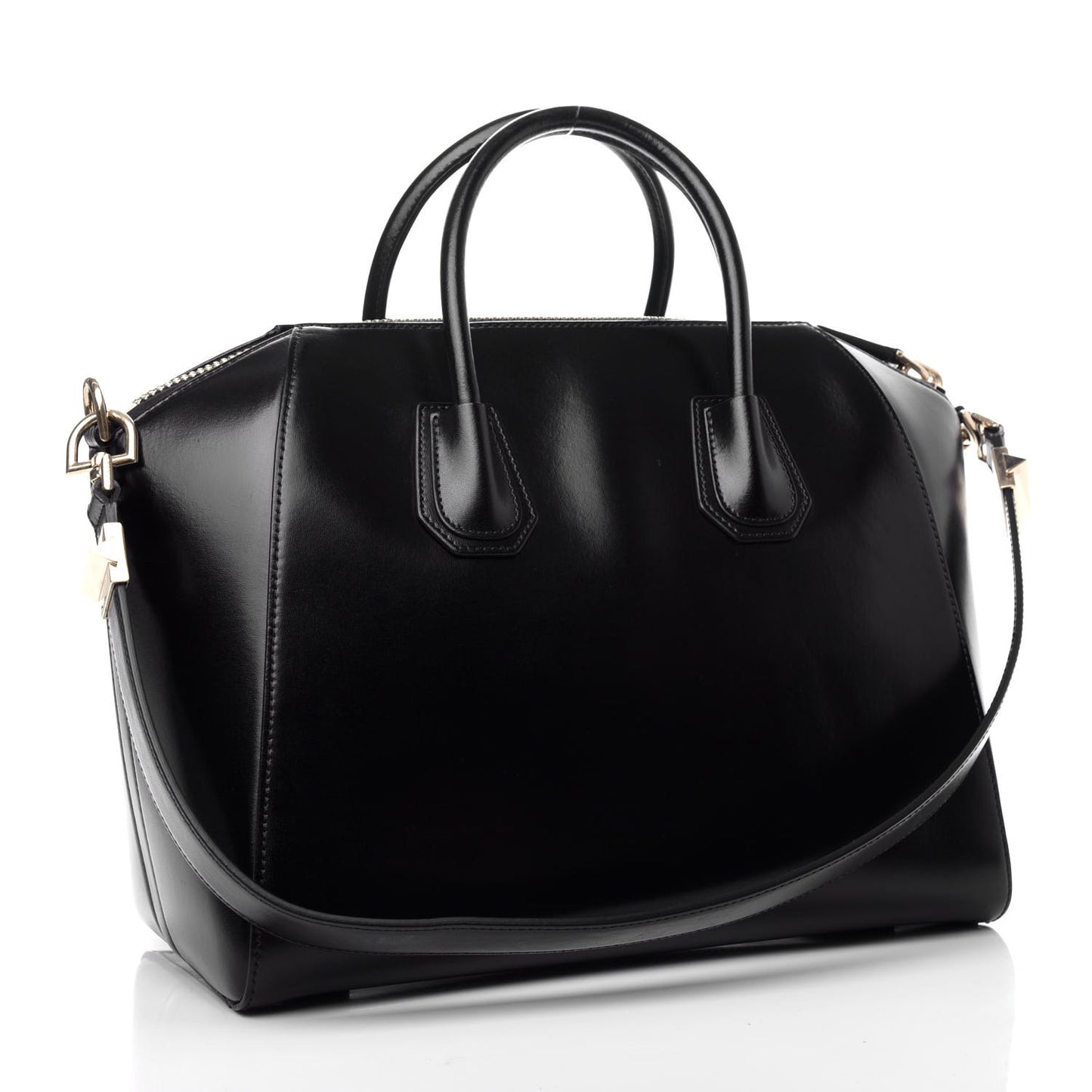Shiny Lord Calfskin Medium Antigona Black