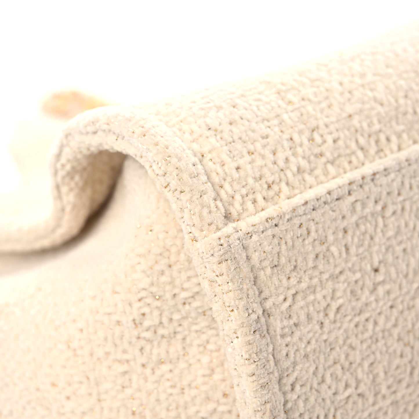 Lurex Boucle Medium Deauville Tote White
