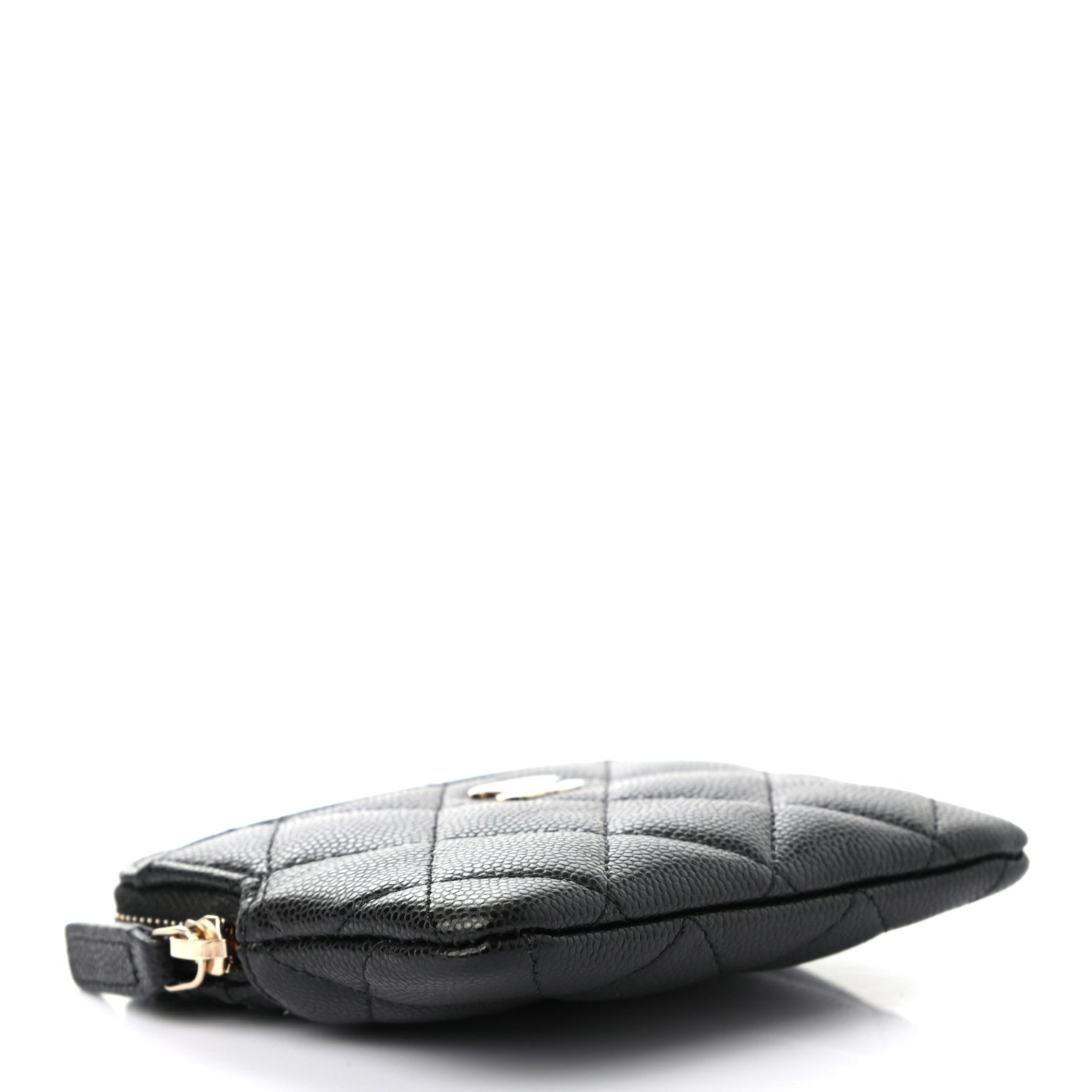 Chanel Caviar Quilted Zip Card Holder Wallet Black 4 of 7