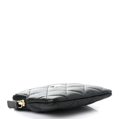 Chanel Caviar Quilted Zip Card Holder Wallet Black 4 of 7