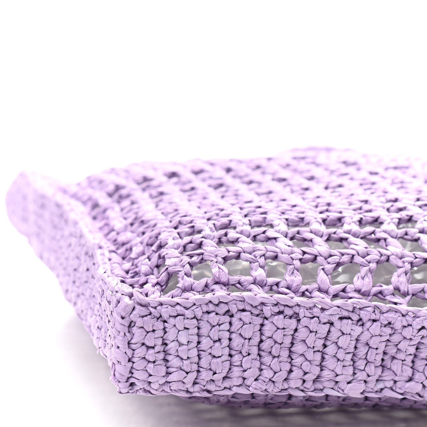 Yarn Raffia Effect Crochet Logo Embroidered Tote Bag Lilium